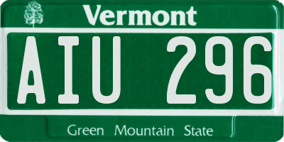 VT license plate AIU296