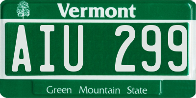 VT license plate AIU299