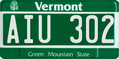 VT license plate AIU302