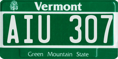 VT license plate AIU307