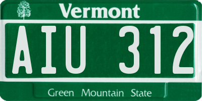 VT license plate AIU312