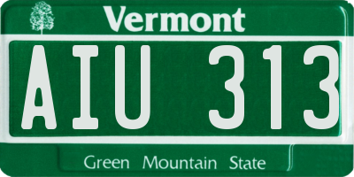 VT license plate AIU313