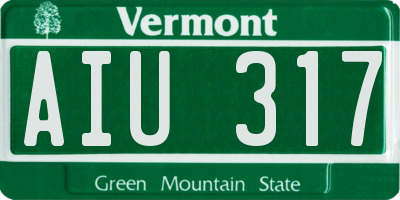 VT license plate AIU317
