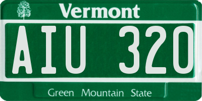 VT license plate AIU320