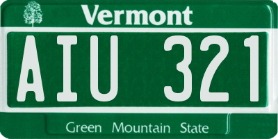 VT license plate AIU321