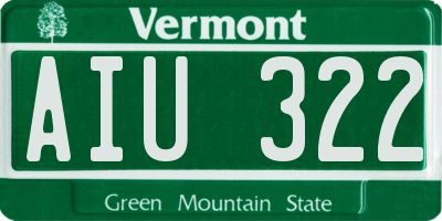 VT license plate AIU322