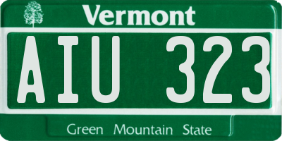 VT license plate AIU323