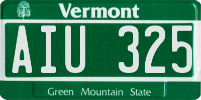 VT license plate AIU325