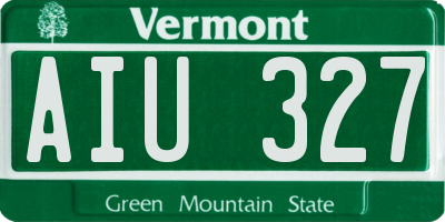 VT license plate AIU327