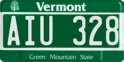 VT license plate AIU328
