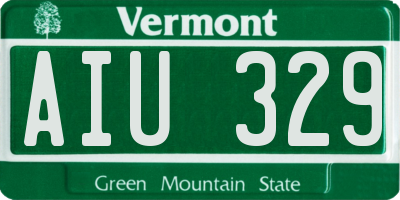 VT license plate AIU329