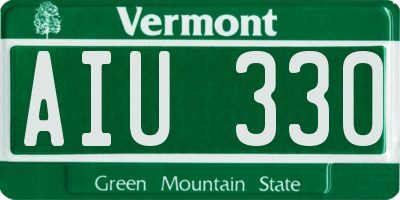 VT license plate AIU330