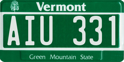 VT license plate AIU331