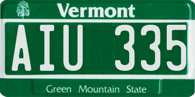 VT license plate AIU335