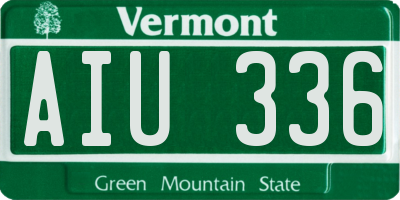 VT license plate AIU336