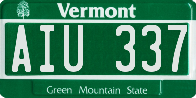 VT license plate AIU337