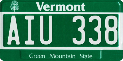 VT license plate AIU338