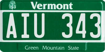 VT license plate AIU343