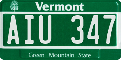 VT license plate AIU347