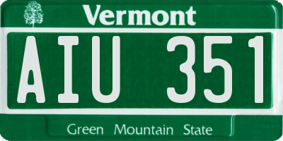 VT license plate AIU351