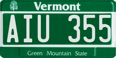 VT license plate AIU355