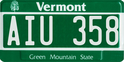 VT license plate AIU358