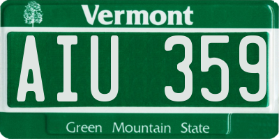 VT license plate AIU359