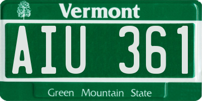 VT license plate AIU361