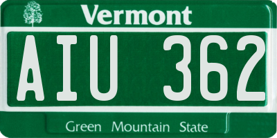 VT license plate AIU362