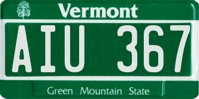 VT license plate AIU367