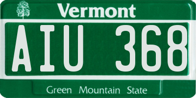 VT license plate AIU368