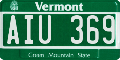 VT license plate AIU369