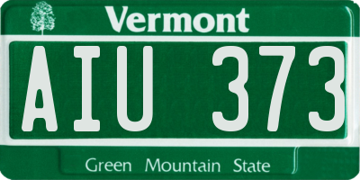 VT license plate AIU373