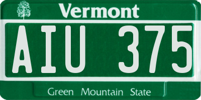VT license plate AIU375