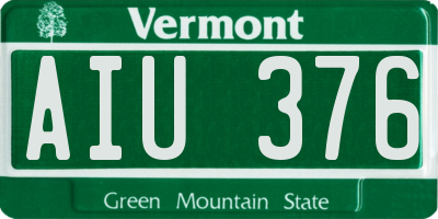 VT license plate AIU376