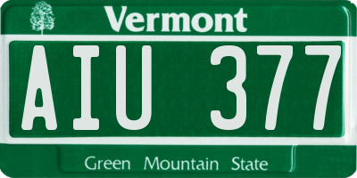 VT license plate AIU377