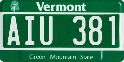 VT license plate AIU381