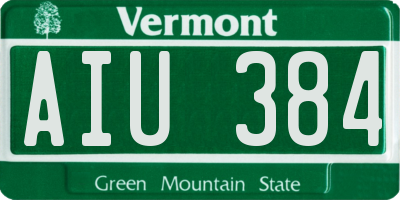 VT license plate AIU384