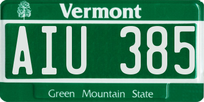 VT license plate AIU385
