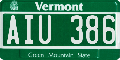 VT license plate AIU386