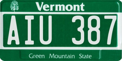 VT license plate AIU387