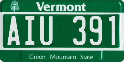 VT license plate AIU391