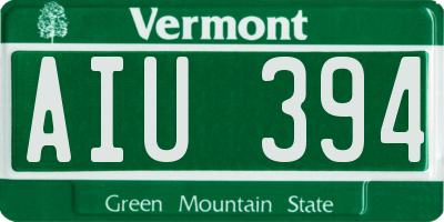 VT license plate AIU394