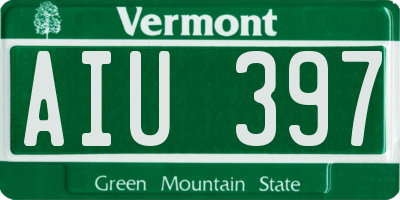VT license plate AIU397