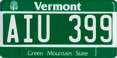 VT license plate AIU399