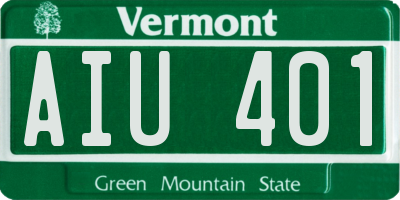 VT license plate AIU401