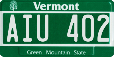 VT license plate AIU402