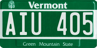 VT license plate AIU405