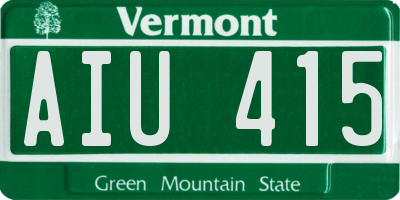 VT license plate AIU415