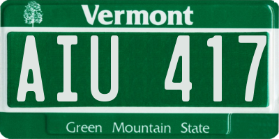 VT license plate AIU417